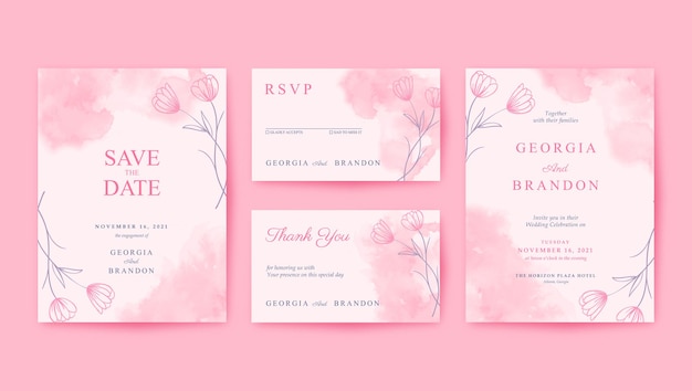 Beautiful, sweet and romantic pink wedding invitation template