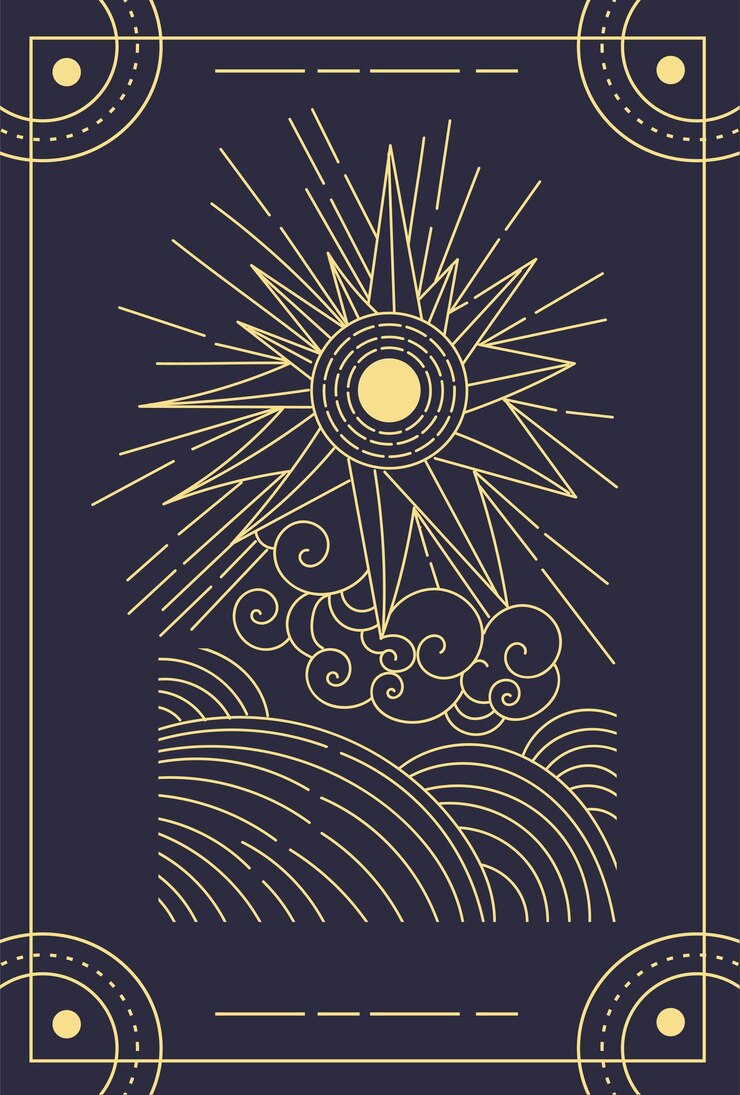 वेक्टर beautiful symbolic black magical tarot card concept of magic occult tarot cards esoteric boho
