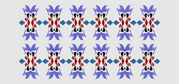 beautiful symmetrical blue and red motif for decoration