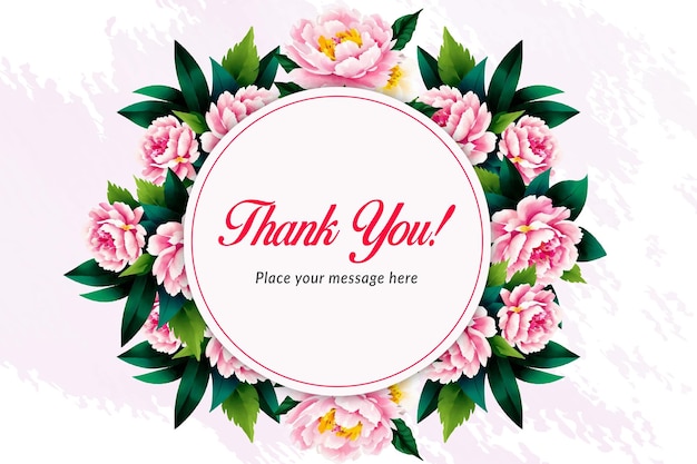 Beautiful Thank you card design watercolor Wild Flower vector