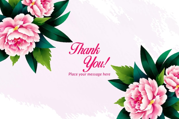 Beautiful Thank you card design watercolor Wild Flower vector