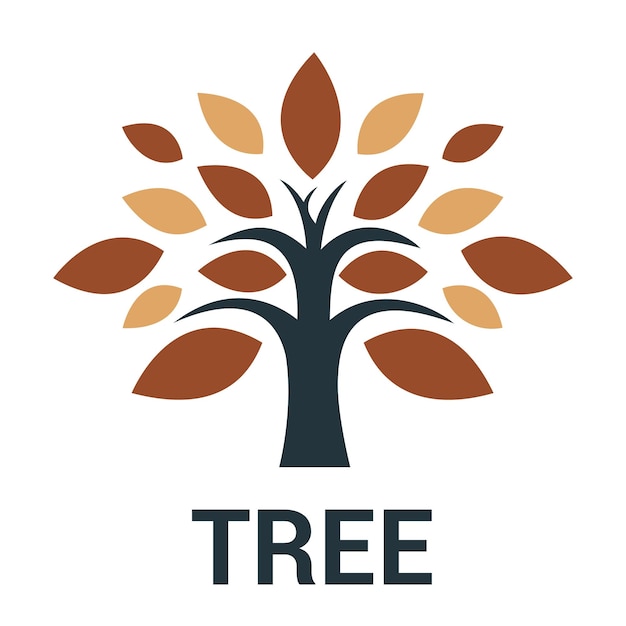 Красивый векторный образ дизайна логотипа дерева