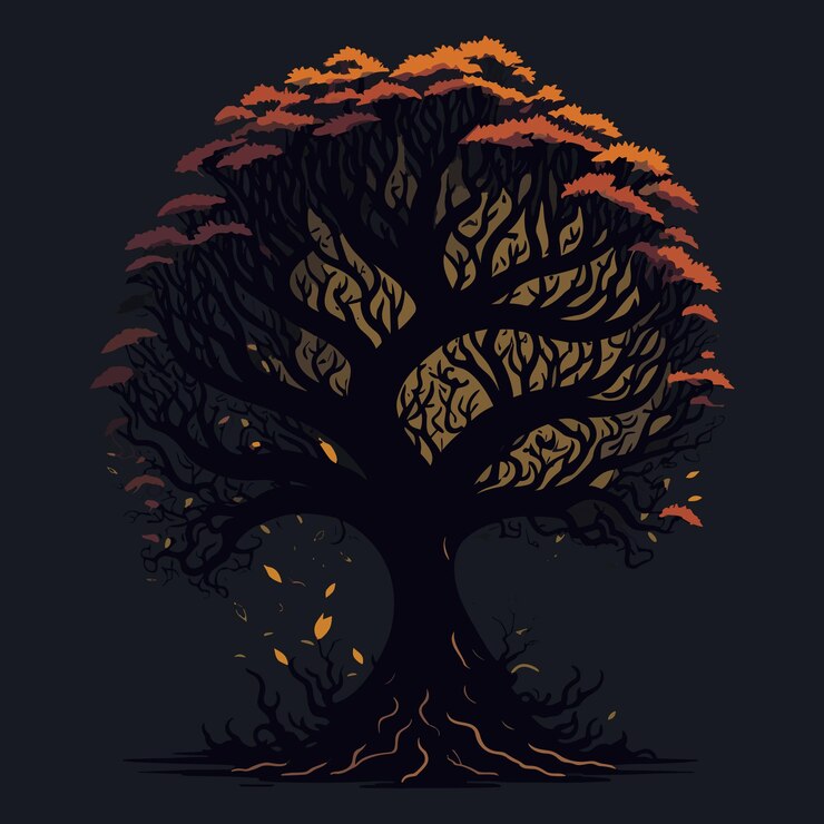 Vector beautiful tree vector art
