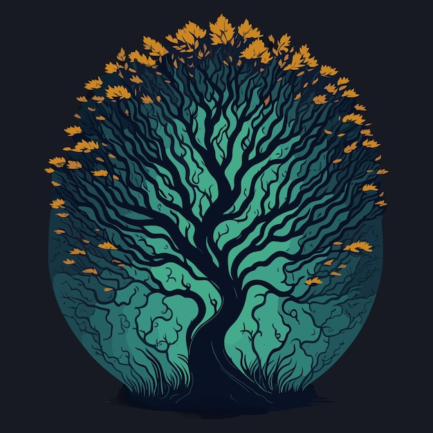 Vector beautiful tree vector art