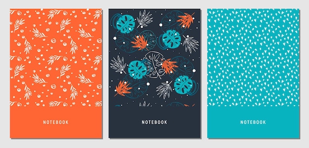 Beautiful trendy set of seamless handdrawn patterns for fabrics notebooks brochures and designs