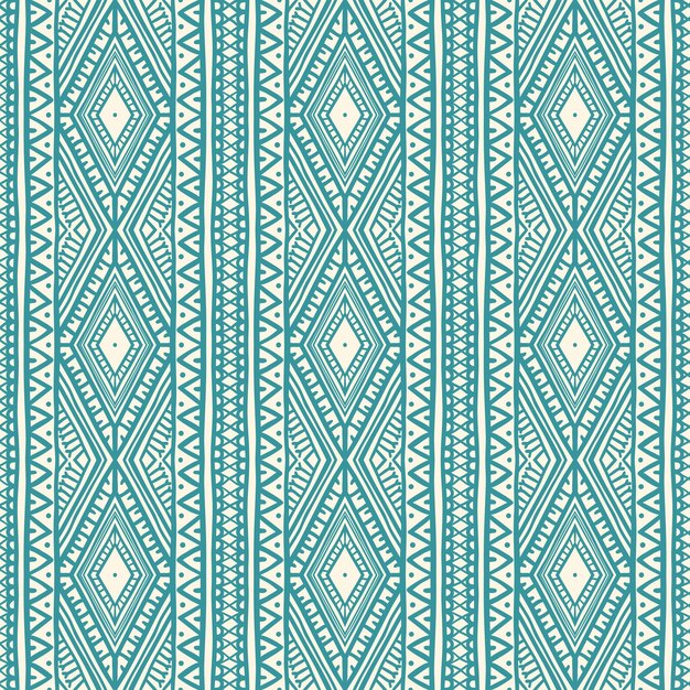 Vector beautiful tribal vertical striped blue and beige pattern