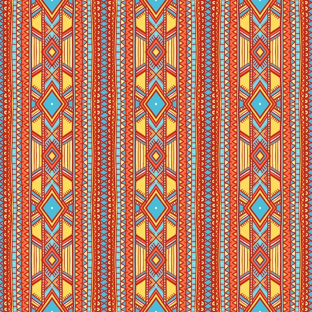 beautiful tribal vertical striped pattern with dots and triangles
