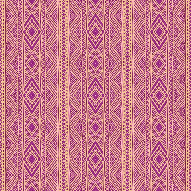 Beautiful tribal vertical striped purple and orange pattern