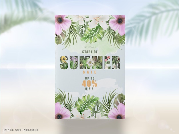 Vector beautiful tropical floral summer banner