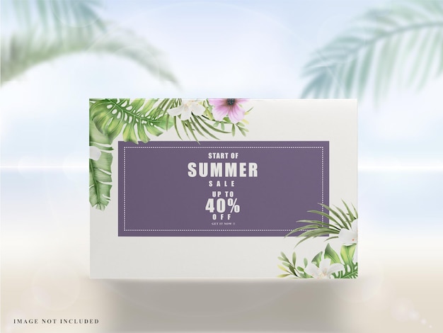 Vector beautiful tropical floral summer banner