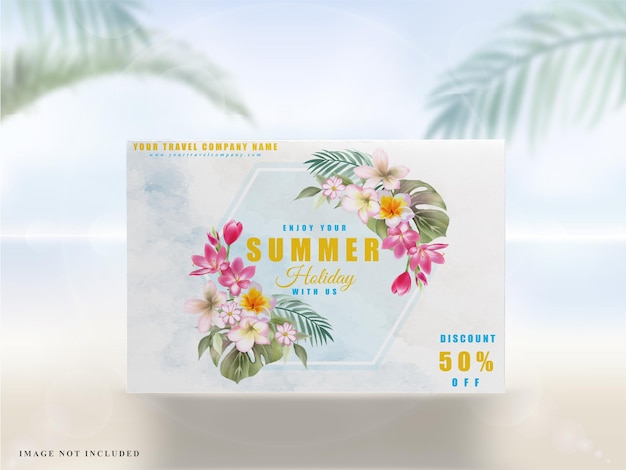 Vector beautiful tropical floral summer flyer