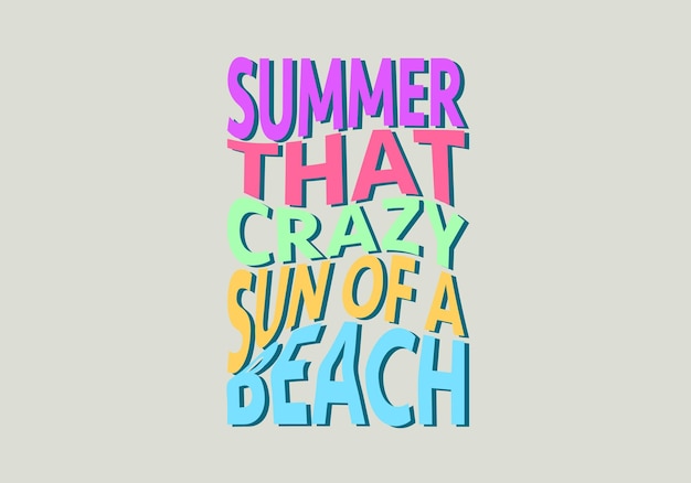 Vector beautiful tropical illustration with trendy lettering cute hand drawn summer prints