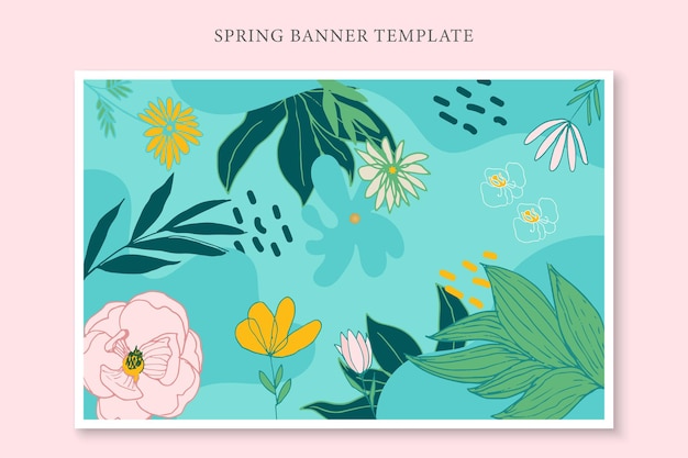 Vector beautiful tropical line art banner template