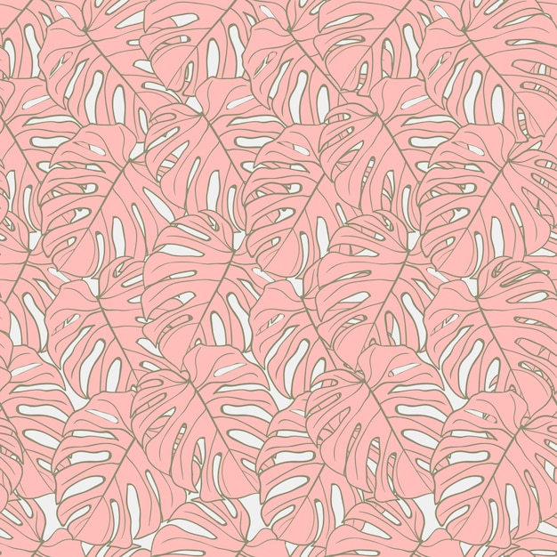 Beautiful tropical monstera leaves seamless pattern design. tropical leaves nature background.