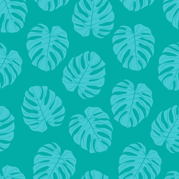 Beautiful tropical monstera leaves seamless pattern design. Tropical leaves nature background