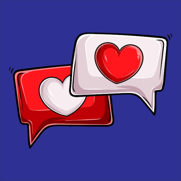 Vector beautiful two heart icon image