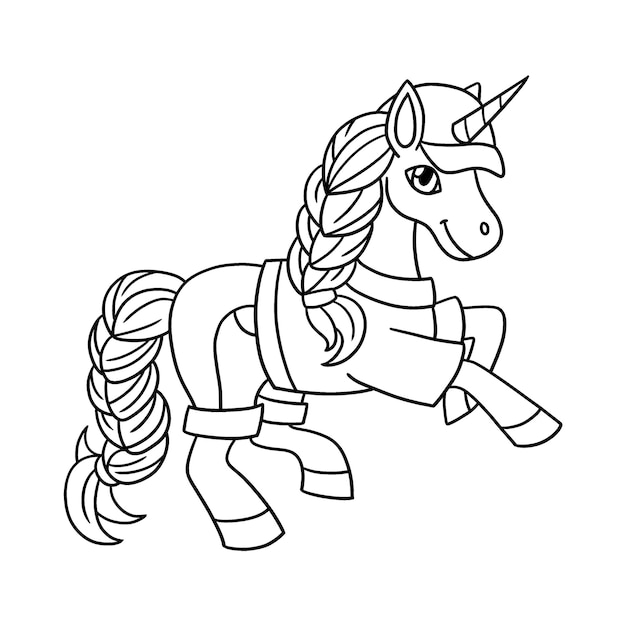 Beautiful Unicorn Isolated Coloring Page for Kids