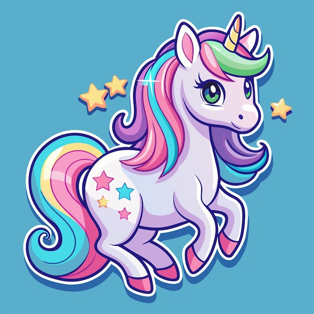 Vector beautiful unicorn sticker