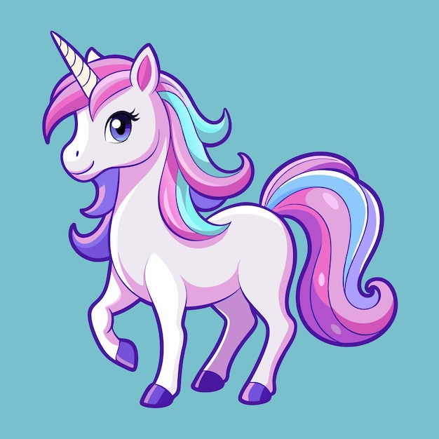 Vector beautiful unicorn sticker