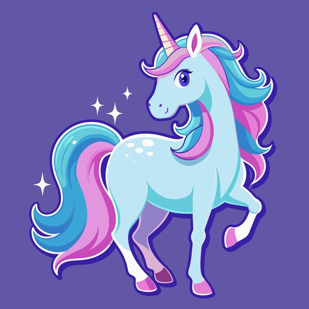 Vector beautiful unicorn sticker