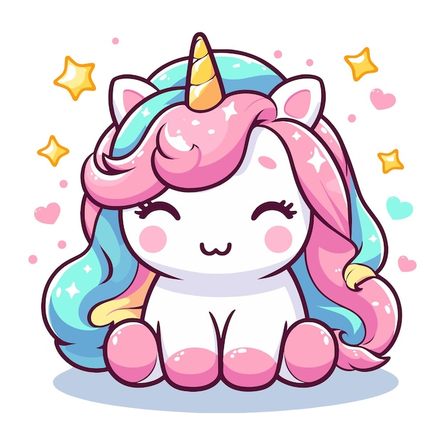 Vector beautiful unicorn vector with coloful background