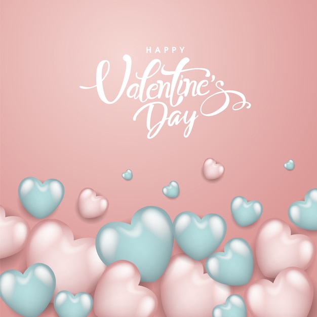 Beautiful valentine's day greeting card template