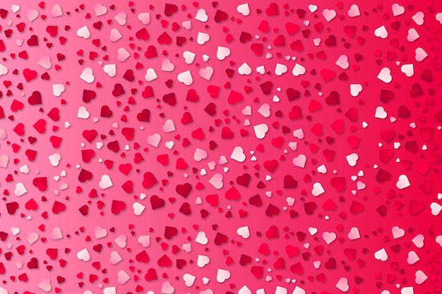 Beautiful valentines background with paper cut hearts