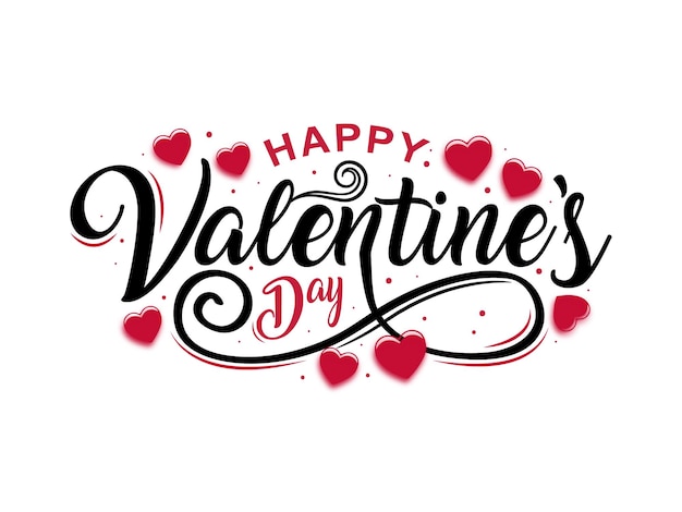 Vector beautiful valentines day vector illustration typography, lettering with handwritten calligraphy