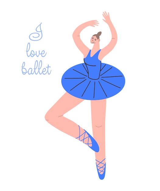 Beautiful vector i love ballet great design for any purposes