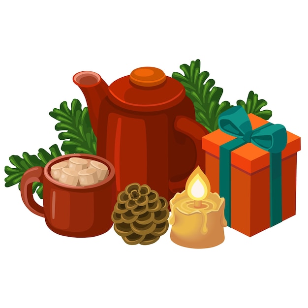 Vector beautiful vector illustration of holiday items for a card