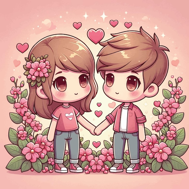 Beautiful vector illustration on the theme of Valentines Day