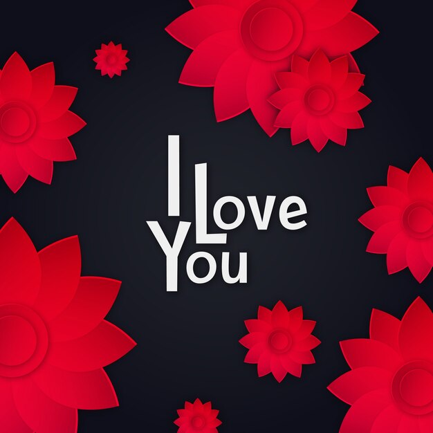 Beautiful vector love flower background