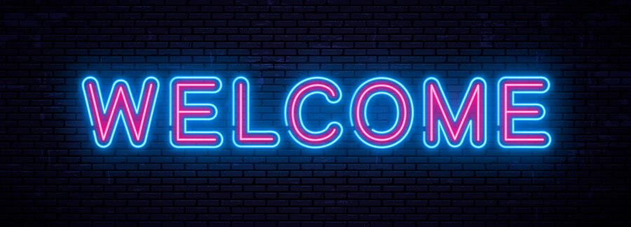 Premium Vector | Beautiful vector neon inscription welcome