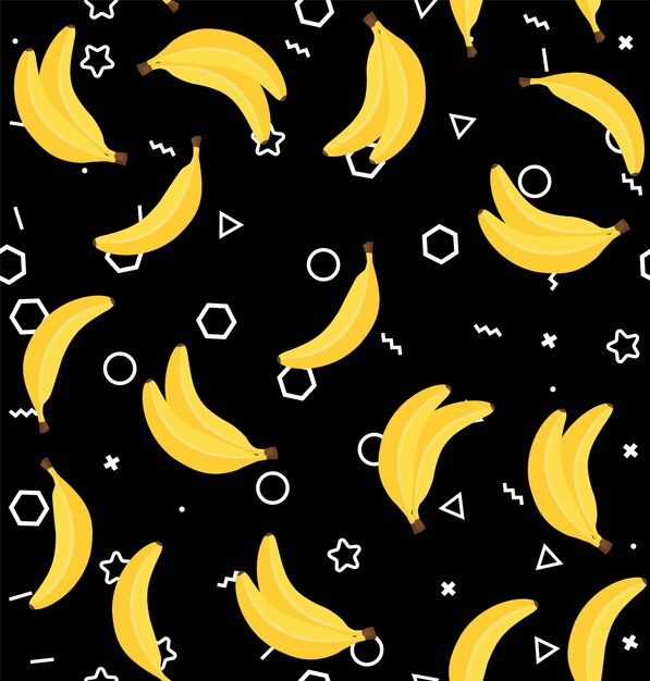 Красивая векторная бесшовная текстура в бананах. для печати, для обоев, фонов веб-страниц, текстур поверхности, текстиля.
