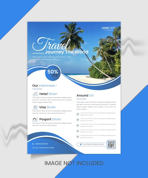 beautiful vector vertical travel flyer template with images