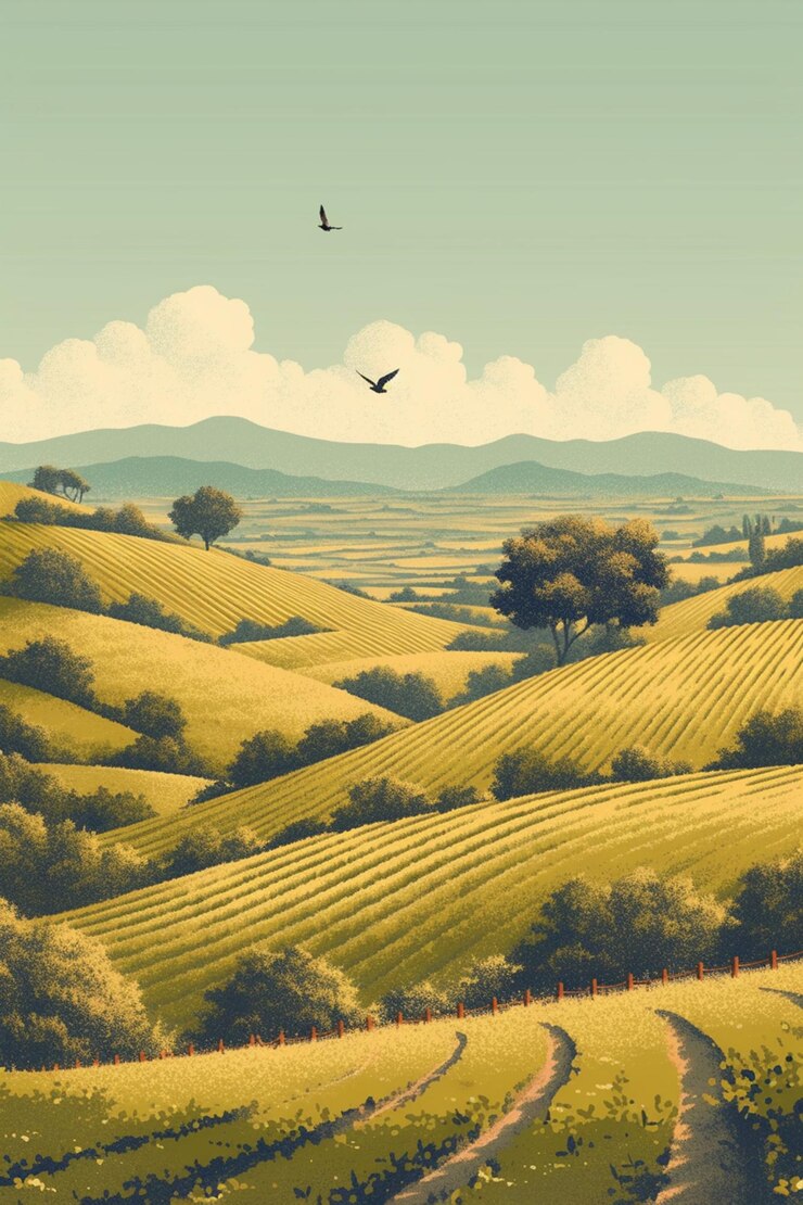 Vector the beautiful vineyards of baja california norte