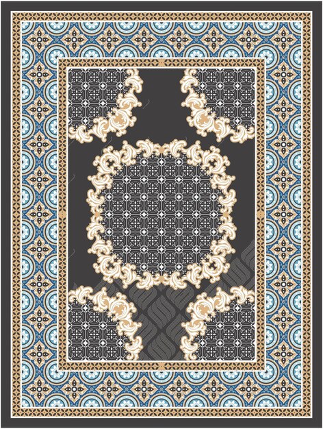 Vector beautiful vintage carpet design 112