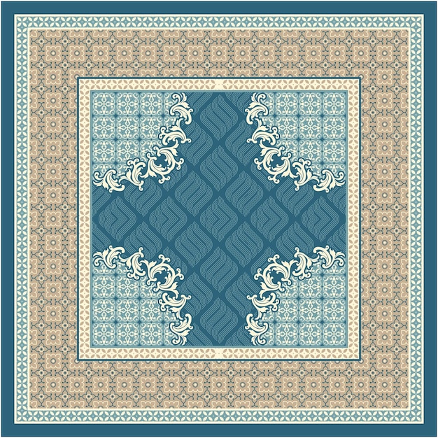 Vector beautiful vintage carpet design 11