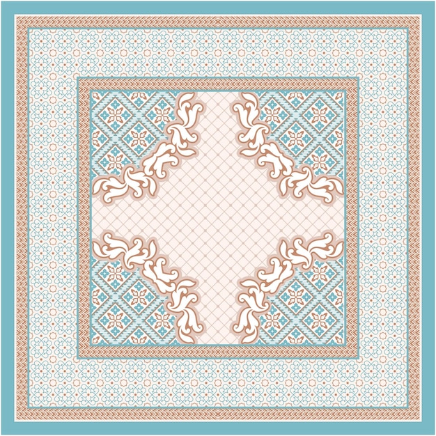 Vector beautiful vintage carpet design 15