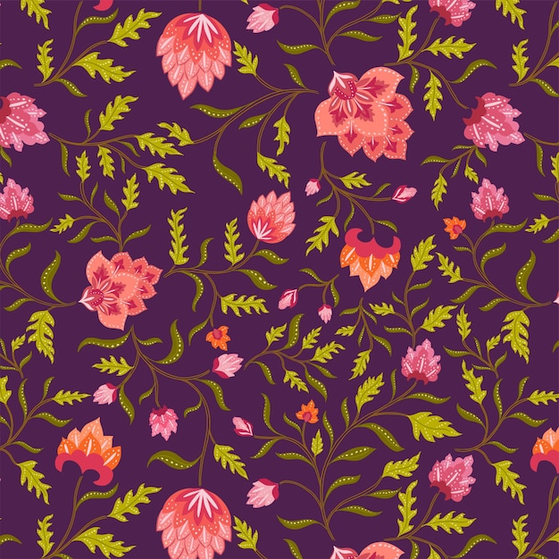 Beautiful Vintage Folk Floral Pattern