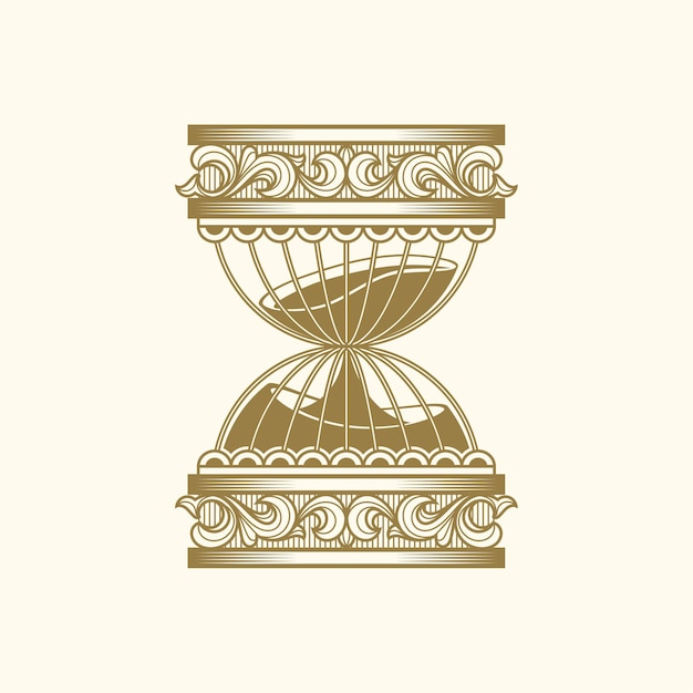 Vector beautiful vintage hourglass