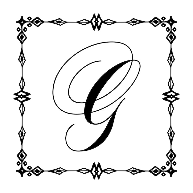 beautiful vintage monogram frame vector ornate calligraphic design element vector illustration