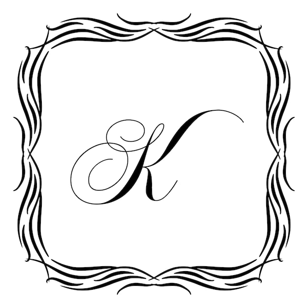 Beautiful vintage monogram frame vector ornate calligraphic design element vector illustration