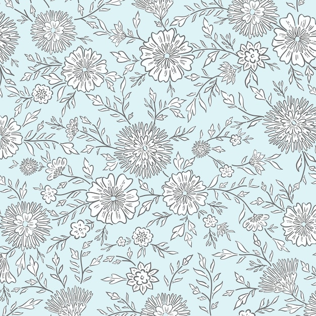 Beautiful Vintage Swirly Florals Pattern