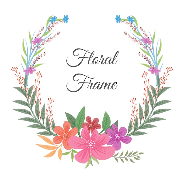Beautiful water color floral frame
