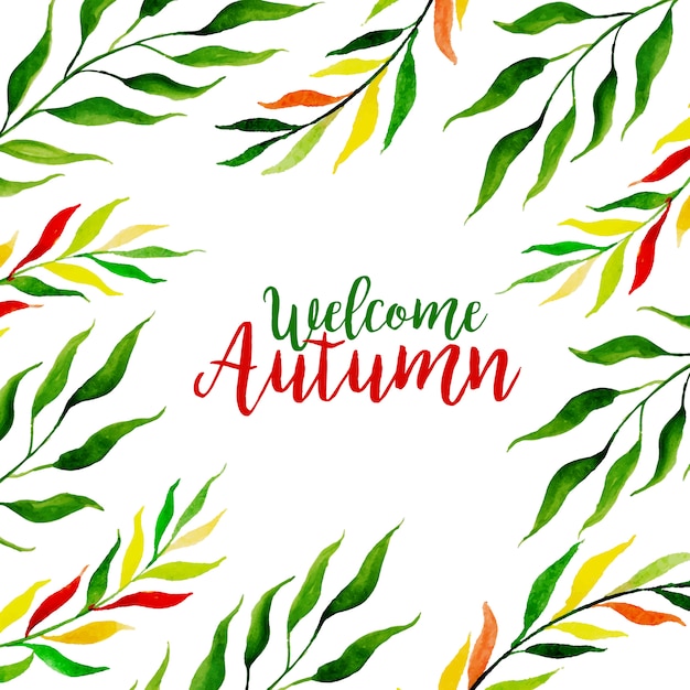 Beautiful watercolor autumn background