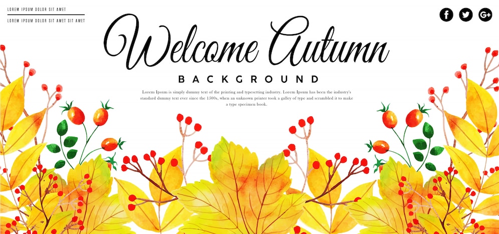  Beautiful watercolor autumn leaves banner