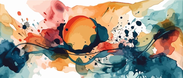 美しい水彩の背景 抽象的なカラフルな水彩画 ベクトルイラスト