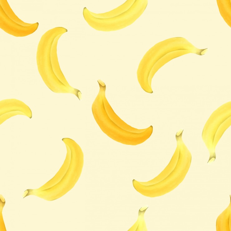 Vector beautiful watercolor banana yellow fruit seamless pattern
