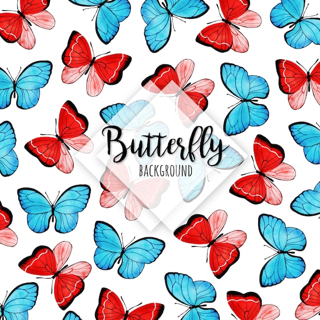 Beautiful Watercolor Butterflies Background